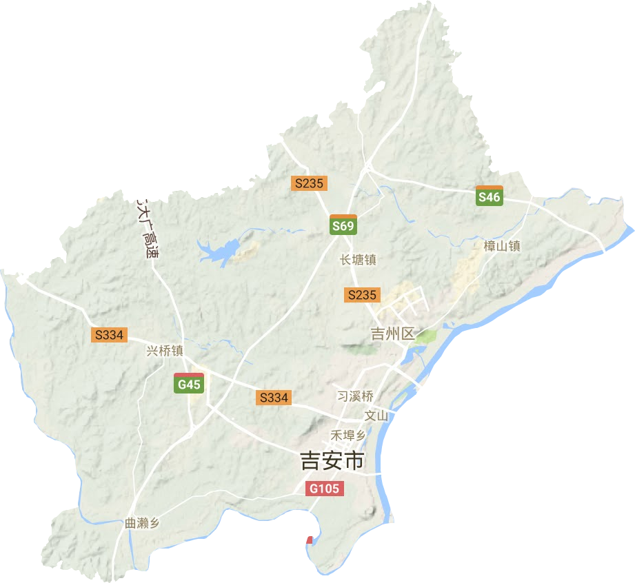 吉州区地形地图