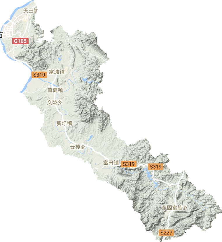 青原区地形地图