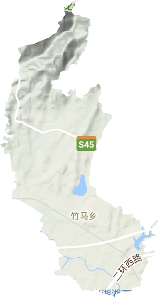竹马乡地形地图