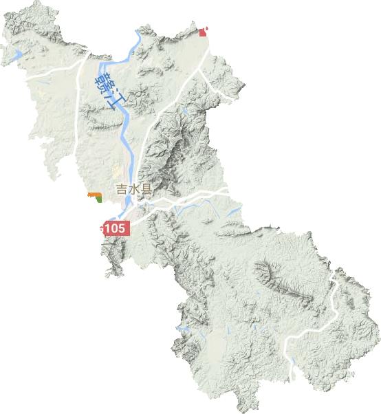 吉水县地形地图