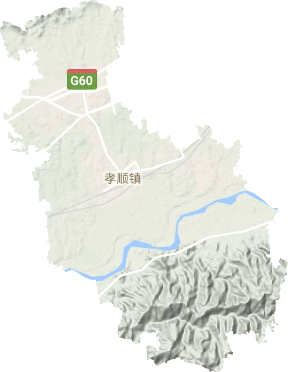 孝顺镇地形地图