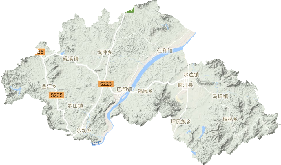 峡江县地形地图