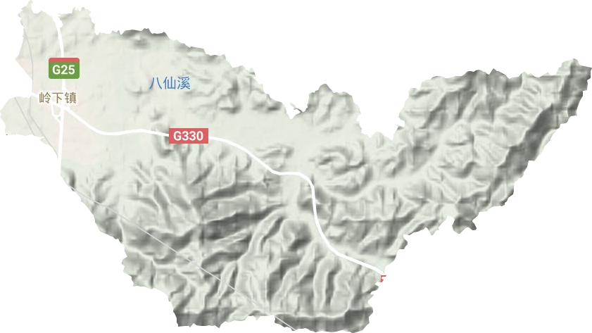 岭下镇地形地图