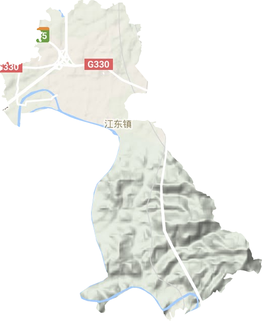 江东镇地形地图