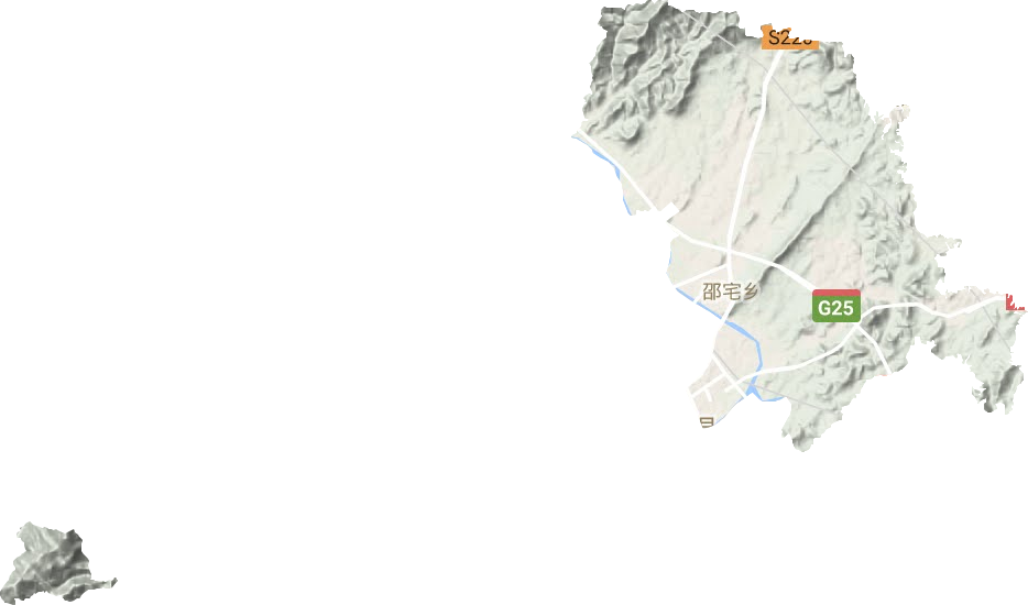 白洋街道地形地图