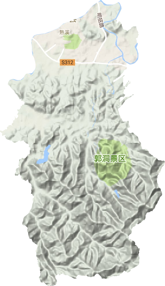 熟溪街道地形地图