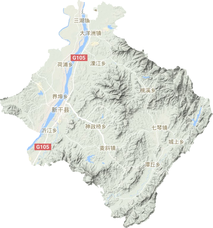 新干县地形地图