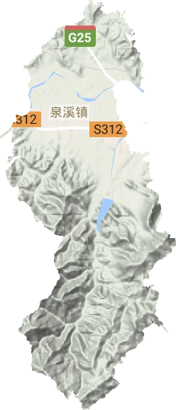 泉溪镇地形地图