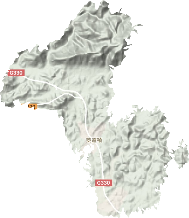 茭道镇地形地图