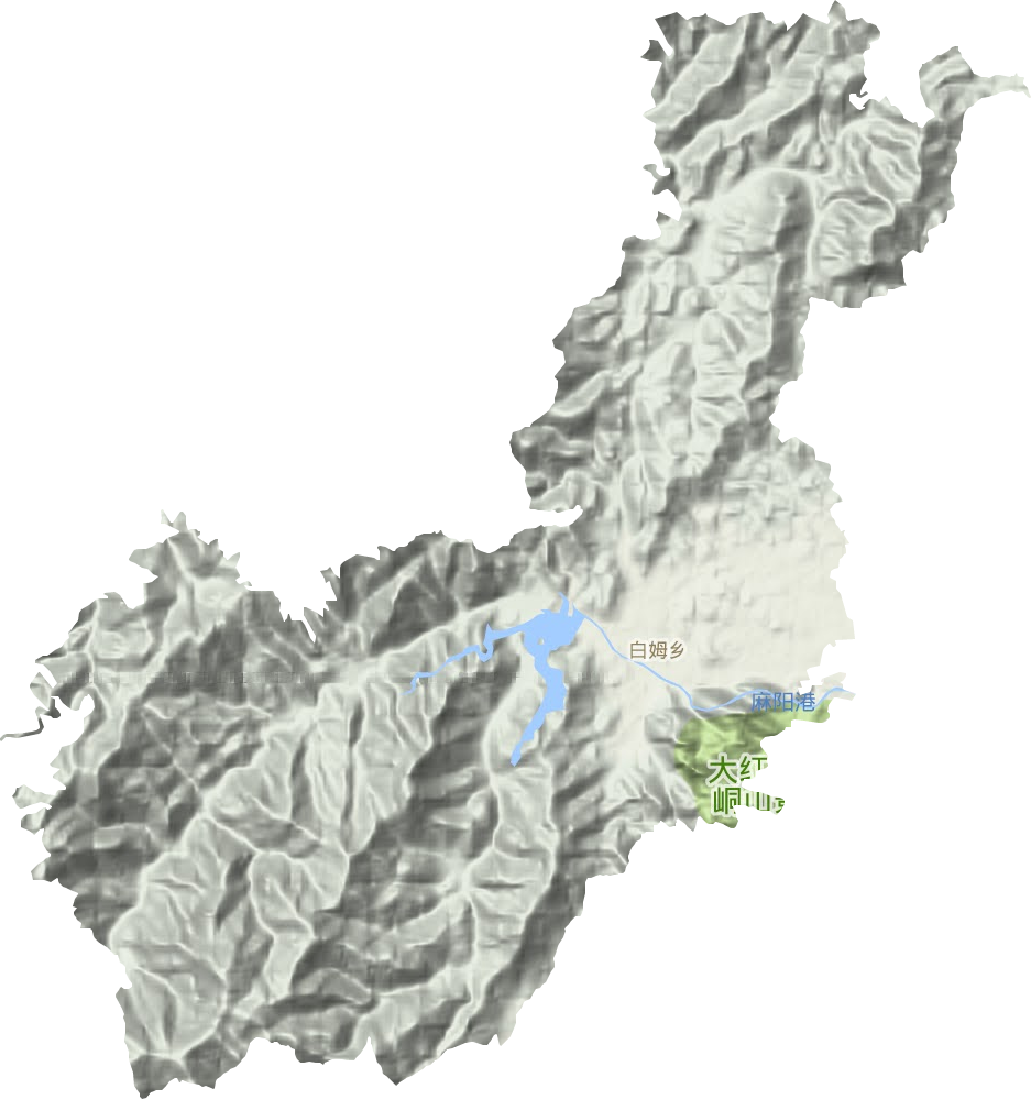 白姆乡地形地图