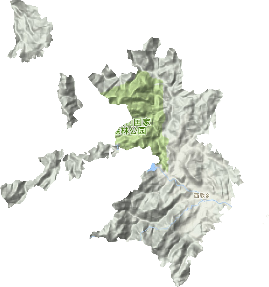 西联乡地形地图