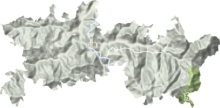 三港乡地形地图