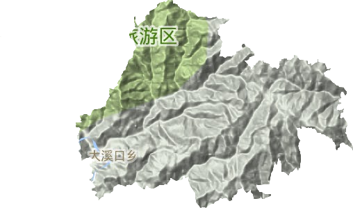 大溪口乡地形地图