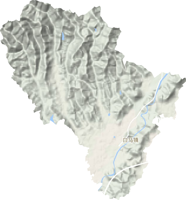 白马镇地形地图