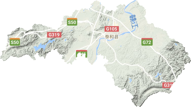 泰和县地形地图