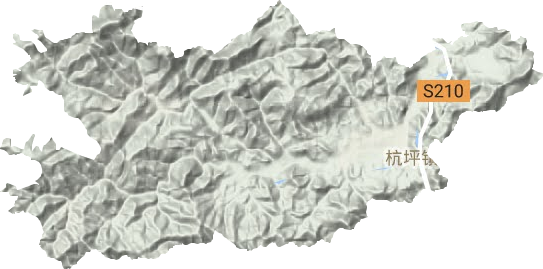 杭坪镇地形地图
