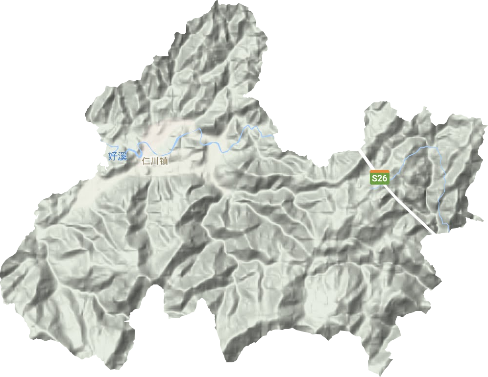 仁川镇地形地图