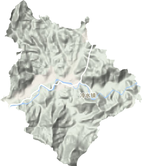 冷水镇地形地图
