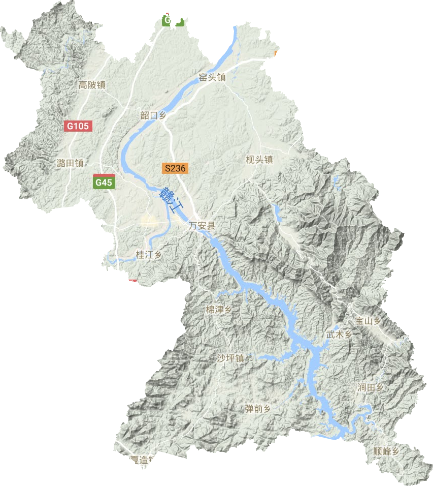 万安县地形地图