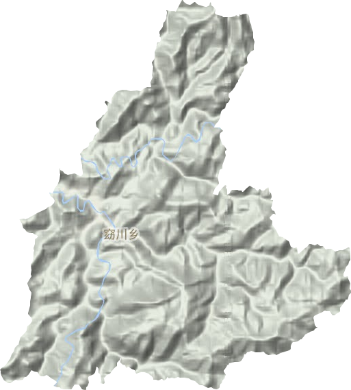 窈川乡地形地图