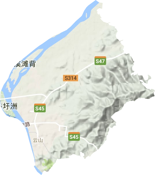 云山街道地形地图