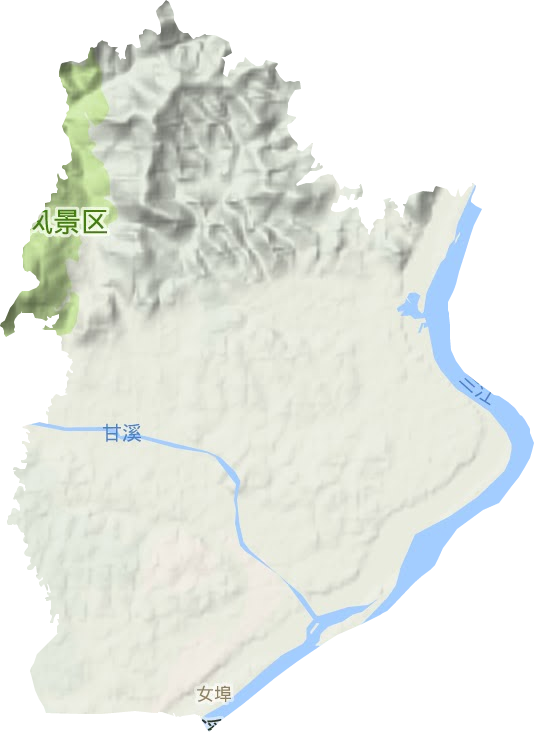 女埠街道地形地图