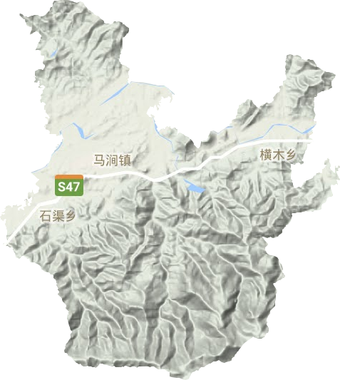 马涧镇地形地图