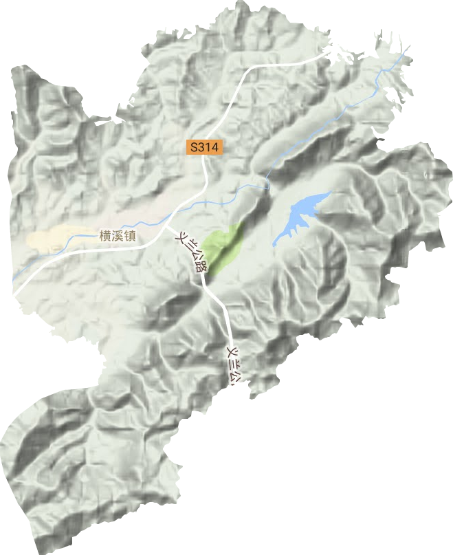横溪镇地形地图
