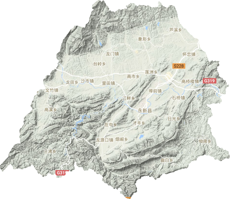 永新县地形地图