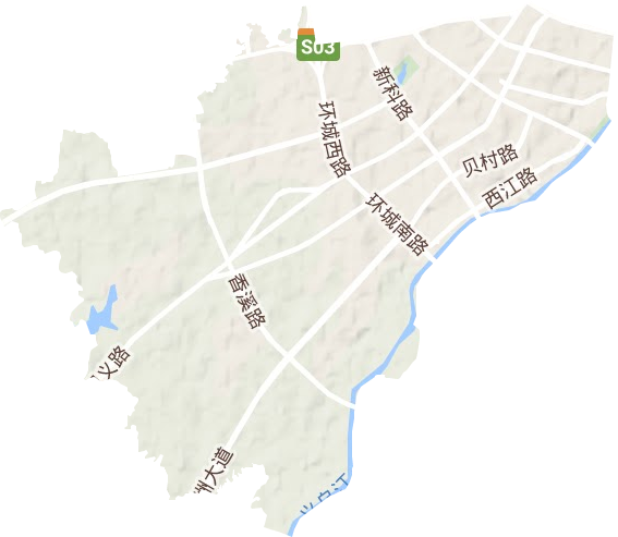 稠江街道地形地图