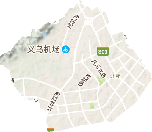 北苑街道地形地图