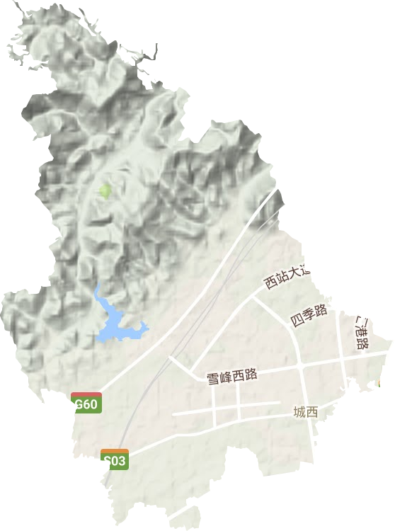 城西街道地形地图
