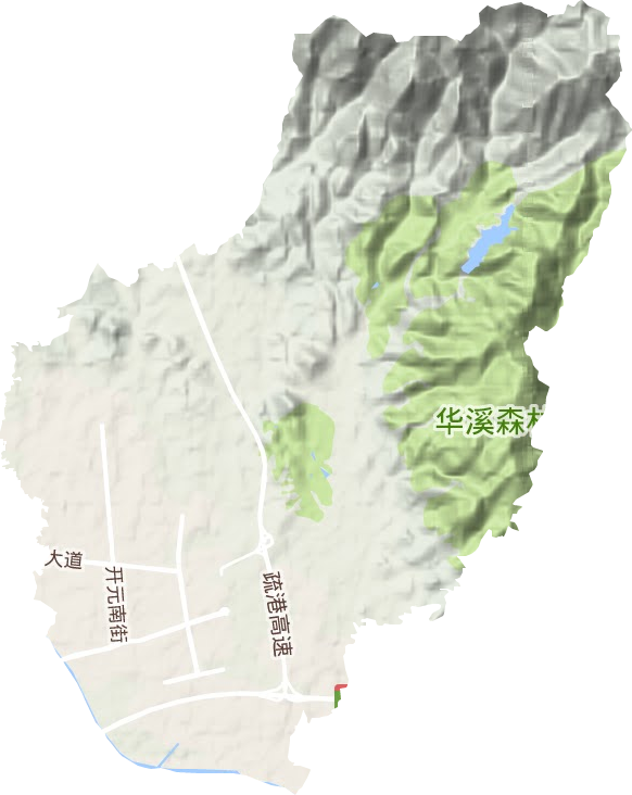 廿三里街道地形地图