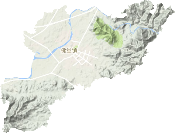 佛堂镇地形地图