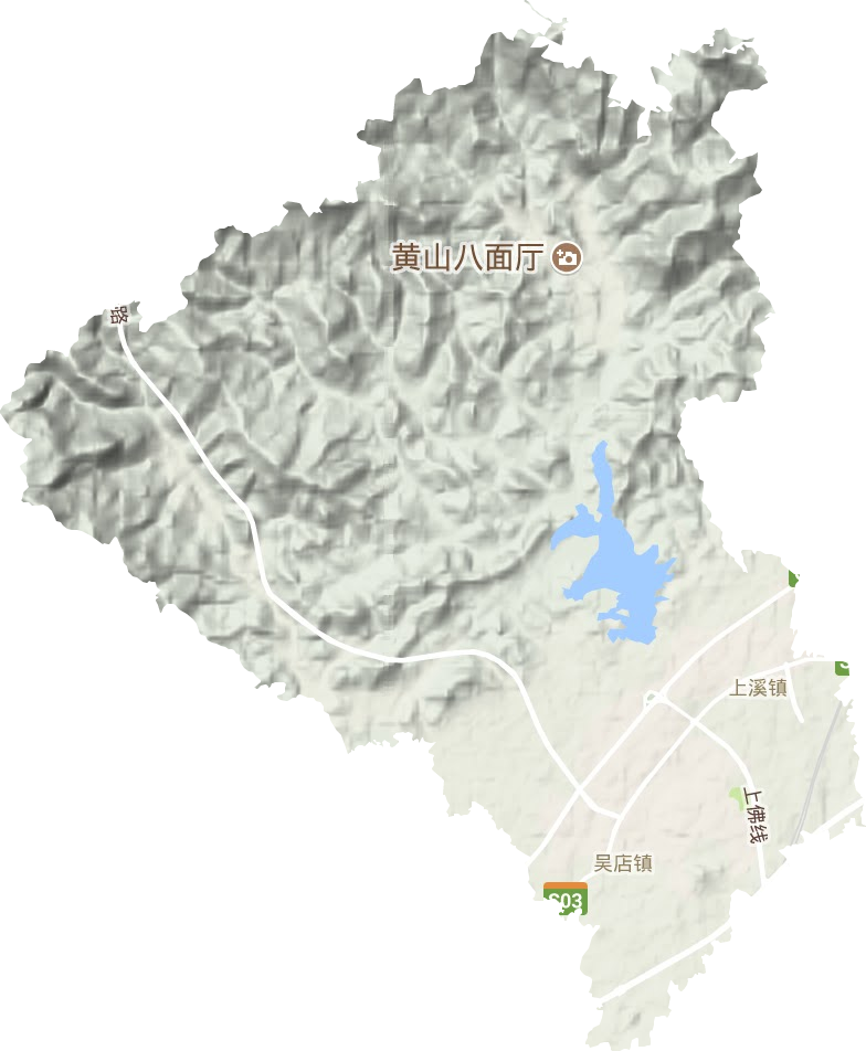 上溪镇地形地图