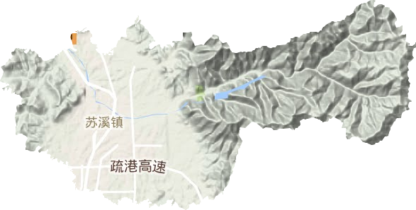 苏溪镇地形地图