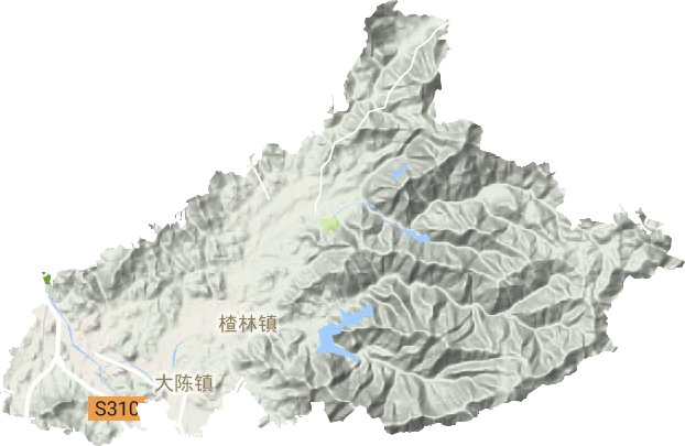 大陈镇地形地图