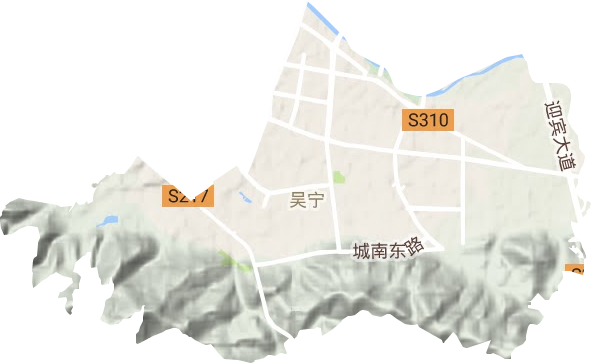 吴宁街道地形地图