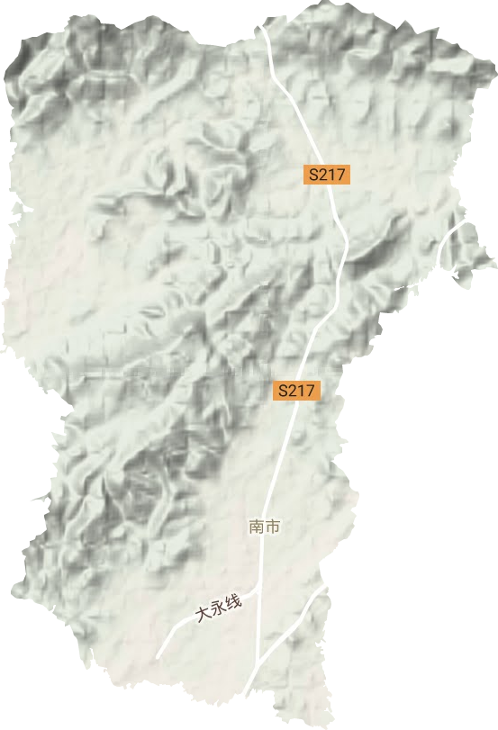 南市街道地形地图