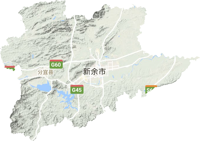 新余市地形地图