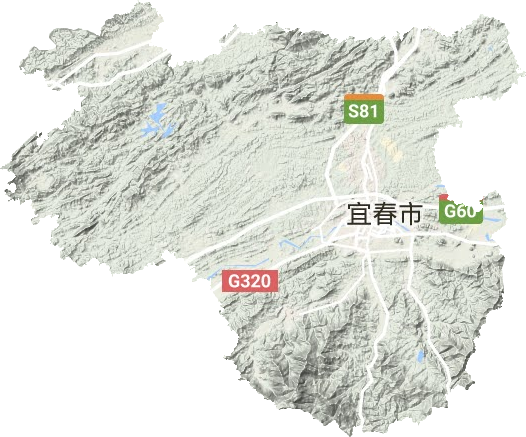 袁州区地形地图