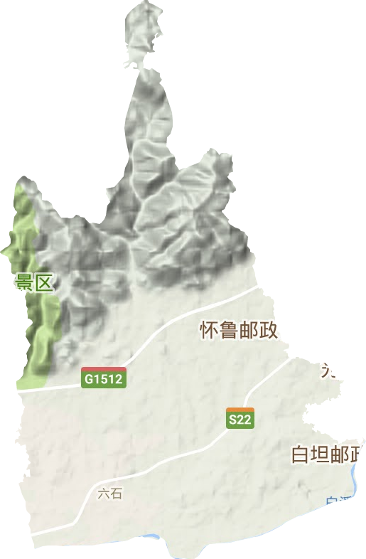 六石街道地形地图