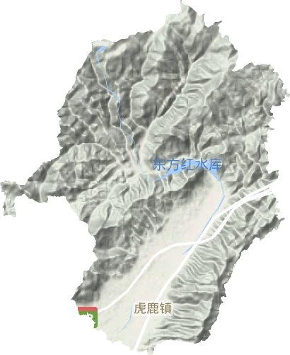 虎鹿镇地形地图