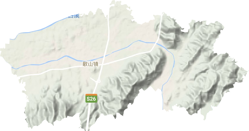 歌山镇地形地图