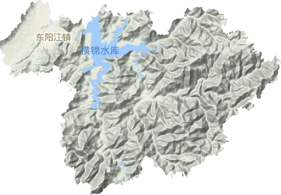 东阳江镇地形地图