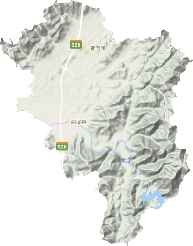 湖溪镇地形地图