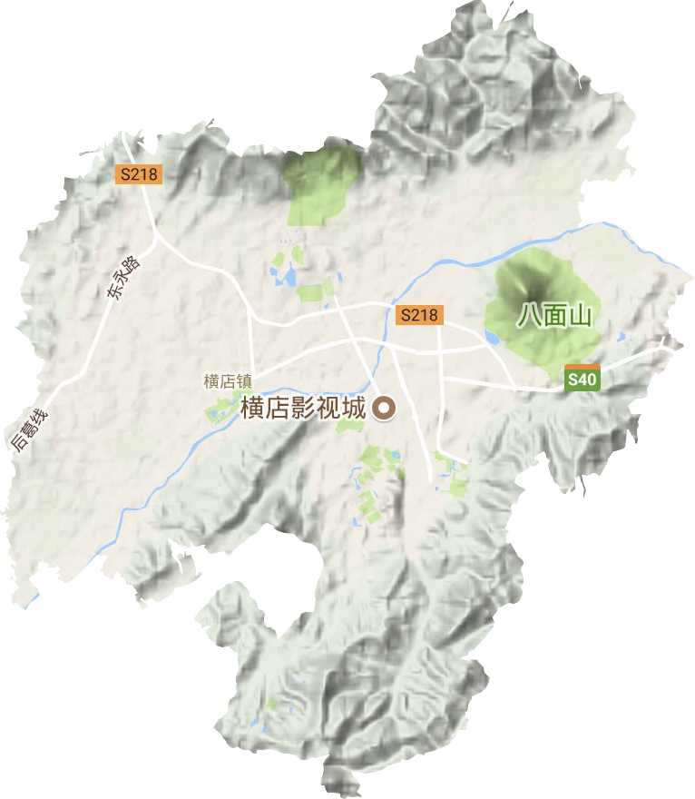 横店镇地形地图