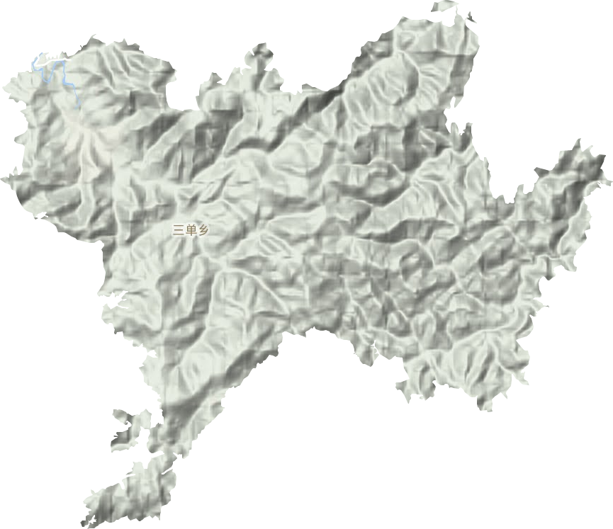三单乡地形地图