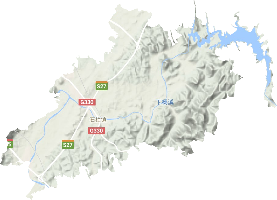 石柱镇地形地图