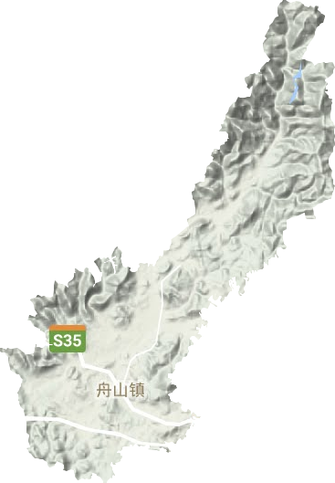 舟山镇地形地图